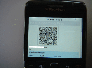 a qr code on a cell phone screen